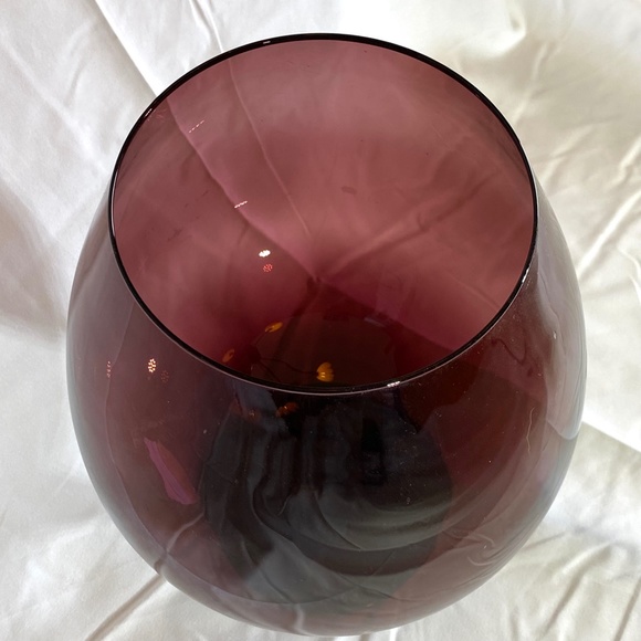 1970s Huge Plum Glass Brandy Snifter Hollywood Regency - Picture 4 of 6
